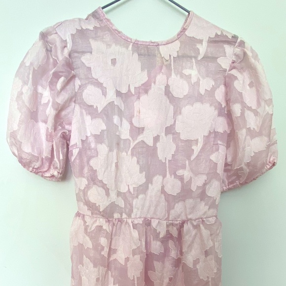 H&M Floral Jacquard-patterned see through Midi Dress - Picture 4 of 9